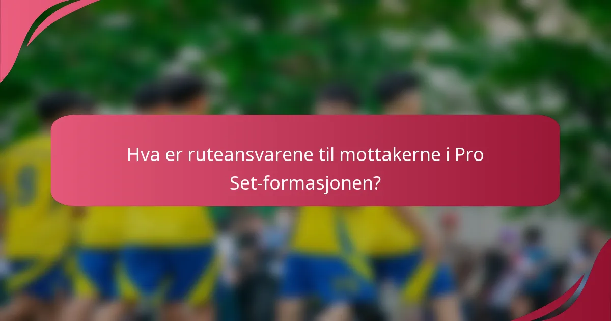 Hva er ruteansvarene til mottakerne i Pro Set-formasjonen?