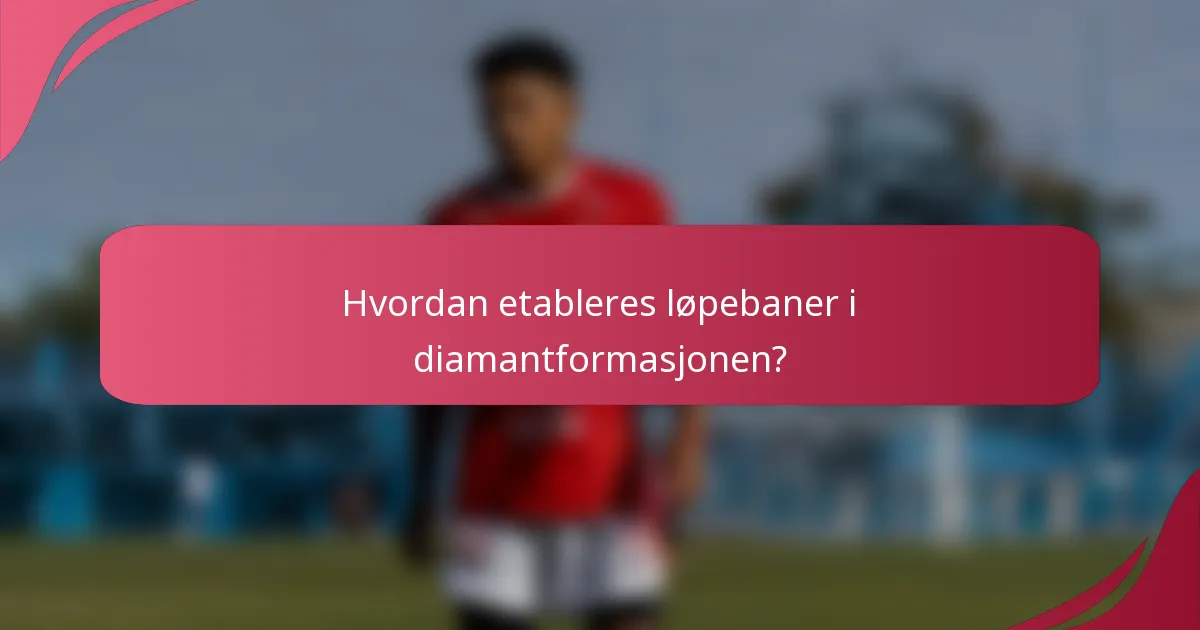 Hvordan etableres løpebaner i diamantformasjonen?